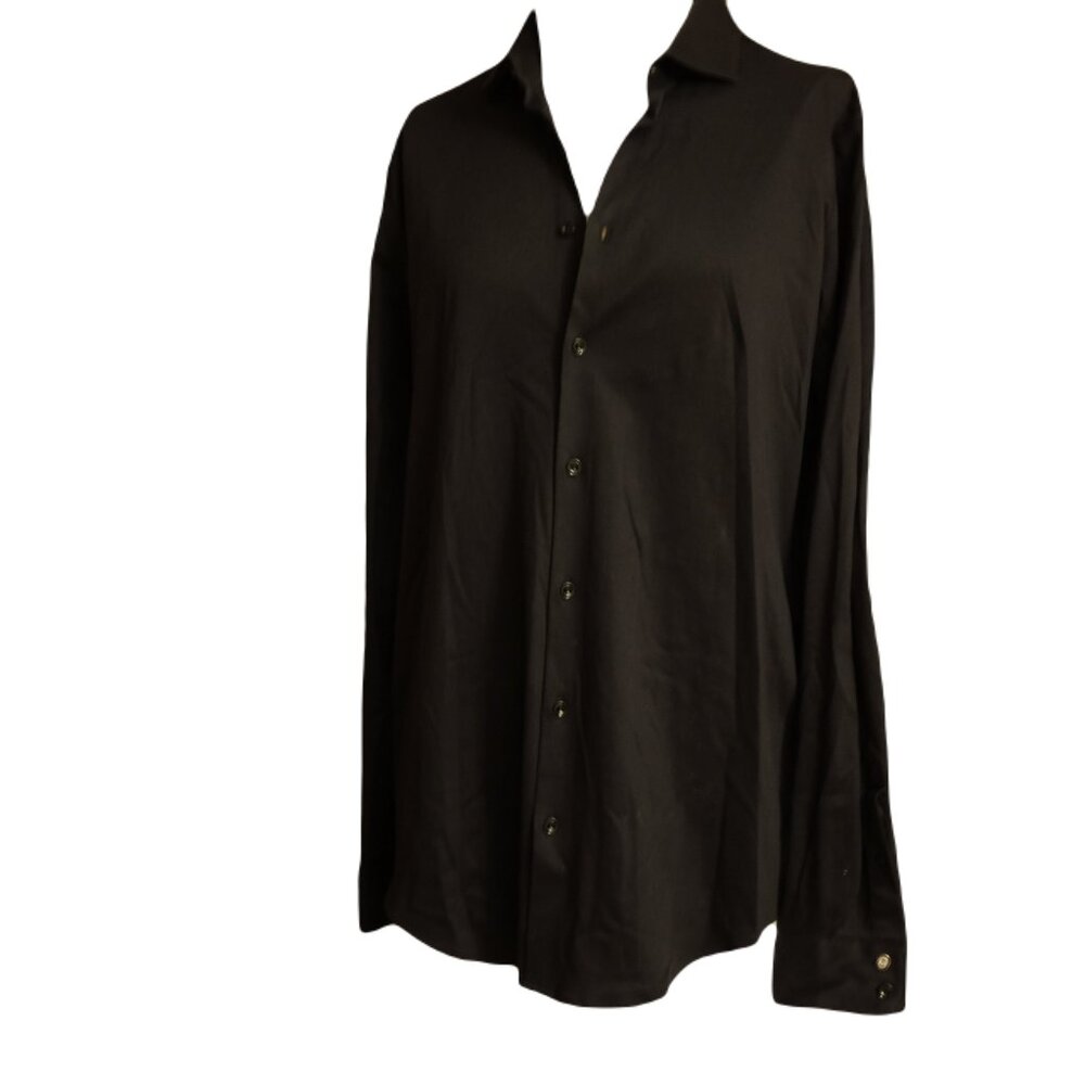 Blue Industry Navy Button-Up Shirt fine cotton dress shirt size 44